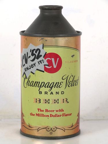 1952 Champagne Velvet Beer 12oz 157-11 High Profile Cone Top Indiana Terre Haute