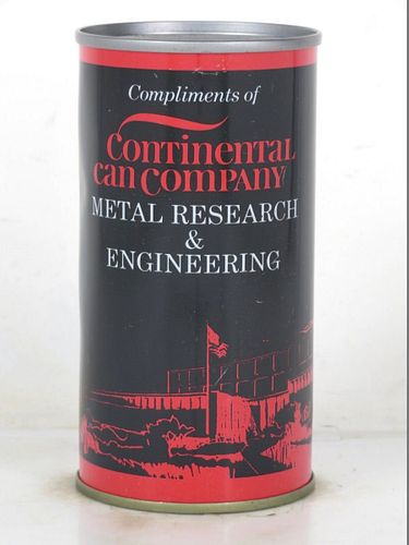1969 Continental Can Co. test can "Metal Research" 11oz Unpictured. Bank Top Can