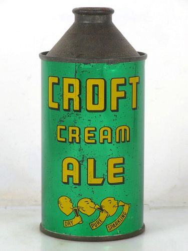 1946 Croft Cream Ale 12oz 158-20 High Profile Cone Top Massachusetts Boston