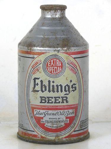 1938 Ebling's Beer 12oz 193-10 Crowntainer New York New York