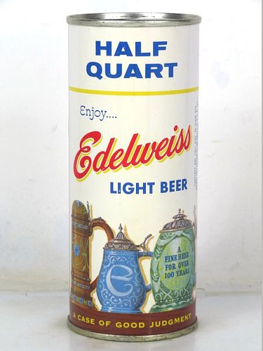 1962 Edelweiss Light Beer 16oz One Pint 228-28 Flat Top Indiana South Bend