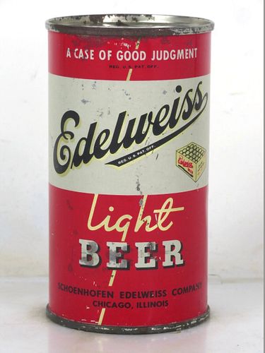 1947 Edelweiss Light Beer IRTP 12oz 58-39 Flat Top Illinois Chicago
