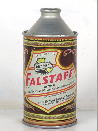 1947 Falstaff Beer 12oz 161-25 High Profile Cone Top Missouri Saint Louis