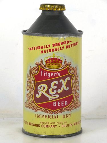 1947 Fitger's Rex Beer 12oz 162-24 High Profile Cone Top Minnesota Duluth
