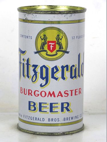 1951 Fitzgerald Burgomaster Beer 12oz 64-18.4 Flat Top New York Troy