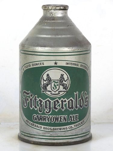 1940 Fitzgerald's Garryowen Ale 12oz 193-28 Crowntainer New York Troy