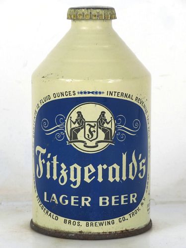 1948 Fitzgerald's Lager Beer 12oz 194-03 Crowntainer New York Troy