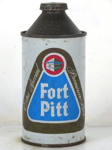 1954 Fort Pitt Beer 12oz 163-15 High Profile Cone Top Pennsylvania Sharpsburg