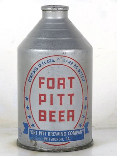 1940 Fort Pitt Beer 12oz 194-09b Crowntainer Pennsylvania Sharpsburg