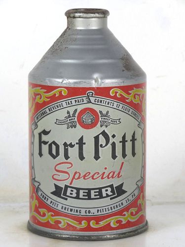 1946 Fort Pitt Special Beer 12oz 194-10 Crowntainer Pennsylvania Sharpsburg