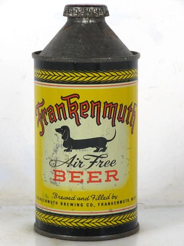 1946 Frankenmuth Beer 12oz 163-31.2a High Profile Cone Top Michigan Frankenmuth
