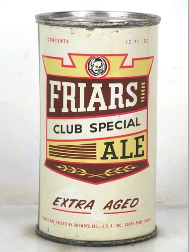 1957 Friars Club Special Ale 12oz 67-08 Flat Top Indiana South Bend