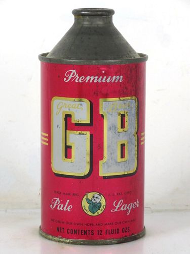 1946 GB Pale Lager Beer 12oz 164-20 High Profile Cone Top California Santa Rosa
