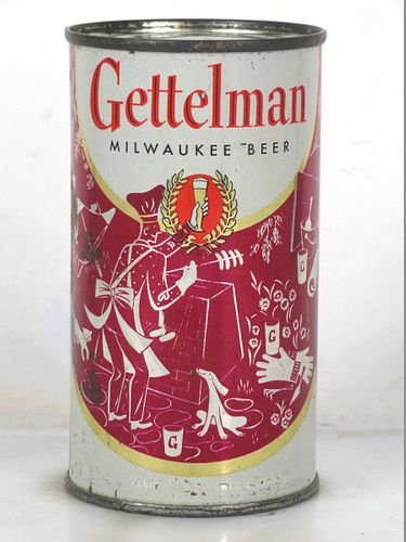 1956 Gettelman Milwaukee Beer (Maroon) 12oz 69-09 Flat Top Wisconsin Milwaukee