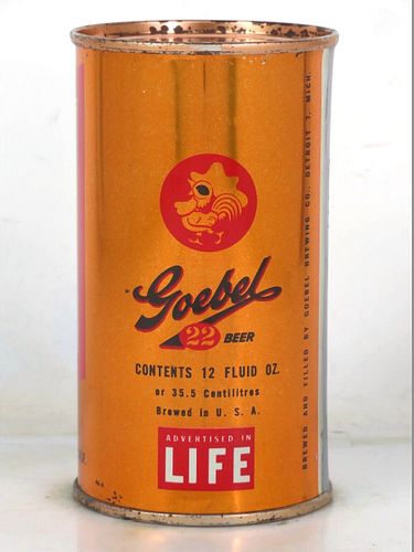 1956 Goebel 22 Beer LIFE 12oz 71-03.1 Flat Top Michigan Detroit