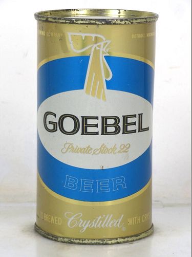 1958 Goebel Private Stock 22 Beer 12oz 71-10.1 Flat Top Michigan Detroit