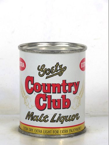 1955 Goetz Country Club Malt Liquor 12oz 240-19.2 Flat Top Missouri St. Joseph