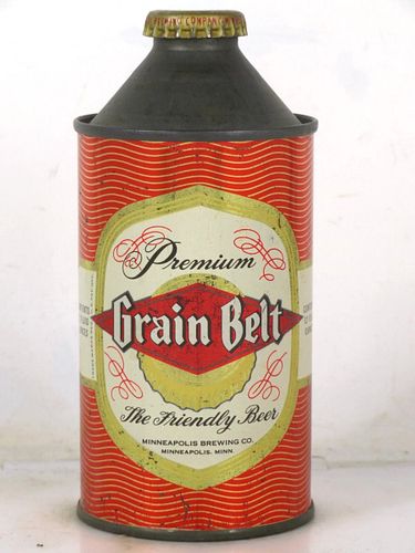 1950 Grain Belt Premium Beer 12oz 167-13 High Profile Cone Top Minnesota Minneapolis