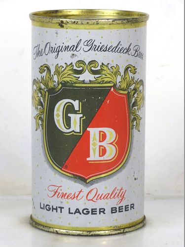 1956 Griesedieck Bros. Beer 12oz 76-33 Flat Top Missouri Saint Louis