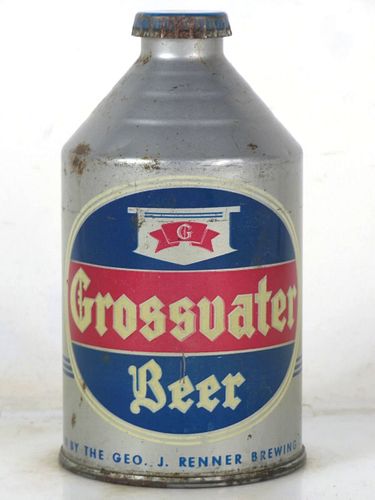 1954 Grossvater Beer 12oz 195-08 Crowntainer Ohio Akron
