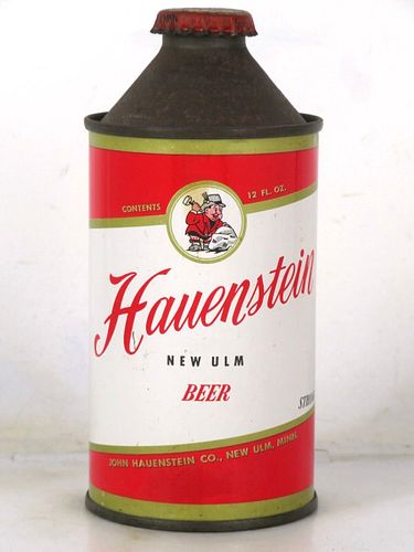 1954 Hauenstein Beer 12oz 168-19.2b High Profile Cone Top Minnesota New Ulm