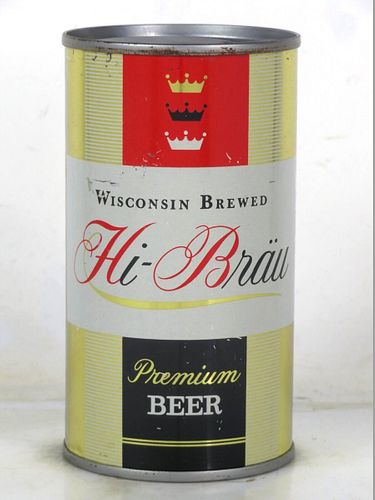 1960 Hi-Brau Premium Beer 12oz 81-39 Flat Top Wisconsin Monroe