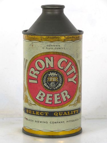 1954 Iron City Beer 12oz 170-01 High Profile Cone Top Pennsylvania Pittsburgh