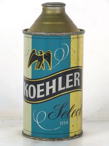 1956 Koehler Select Beer 12oz 171-27 High Profile Cone Top Pennsylvania Erie