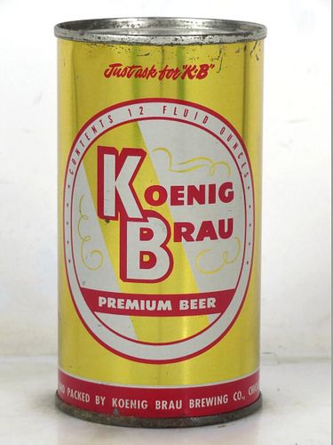 1960 Koenig Brau Beer 12oz 88-31.2 Flat Top Illinois Chicago