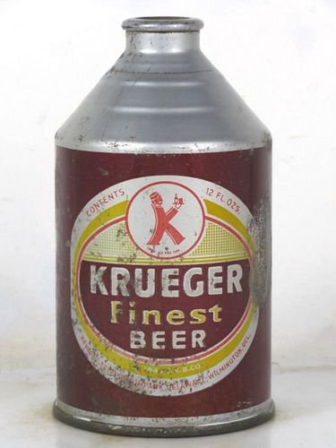 1948 Krueger Finest Beer 12oz 196-20 Crowntainer Delaware Wilmington