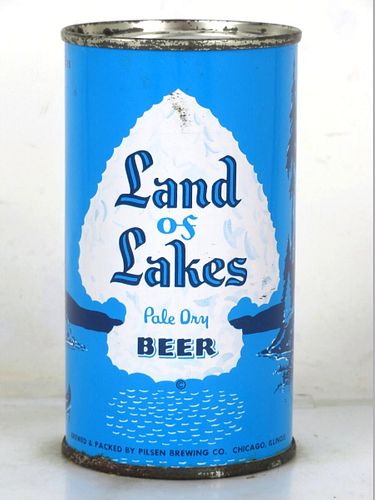 1957 Land Of Lakes Beer 12oz 91-01 Flat Top Illinois Chicago