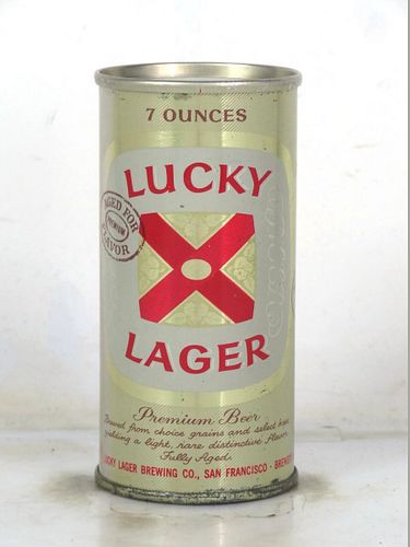 1962 Lucky Lager Beer 7oz 241-38 Flat Top California San Francisco