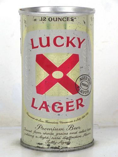 1965 Lucky Lager Beer 12oz T89-11f Fan Tab California San Francisco