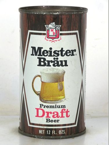1968 Meister Bräu Draft Beer 12oz 99-10.1b Flat Top Illinois Chicago