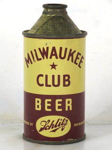 1937 Milwaukee Club Beer 12oz 173-32 High Profile Cone Top Wisconsin Milwaukee