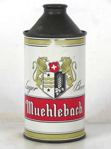1954 Muehlebach Lager Beer 12oz 174-14 High Profile Cone Top Missouri Kansas City