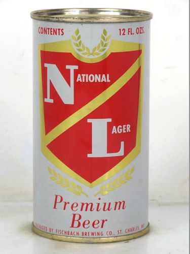 1962 National Lager Premium Beer 12oz 102-27 Flat Top Missouri Saint Charles