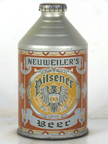1941 Neuweiler's Pilsener Beer 12oz 197-07b Crowntainer Pennsylvania Allentown