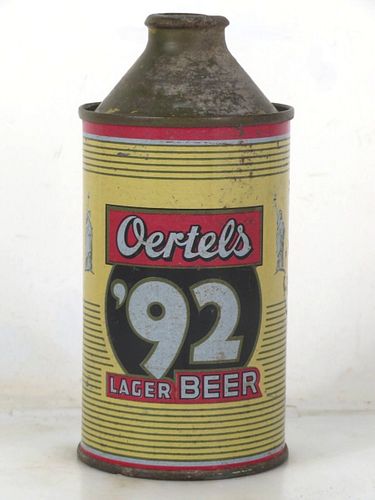 1953 Oertels '92 Lager Beer 12oz 175-23 High Profile Cone Top Kentucky Louisville