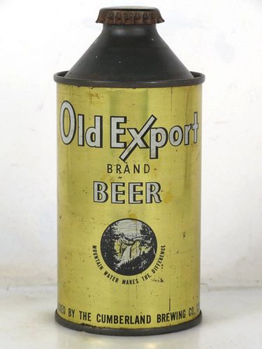 1950 Old Export Brand Beer 12oz 176-12 High Profile Cone Top Maryland Cumberland