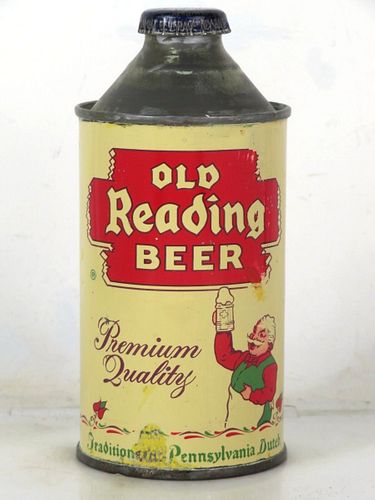 1950 Old Reading Beer 12oz 176-32 High Profile Cone Top Pennsylvania Reading