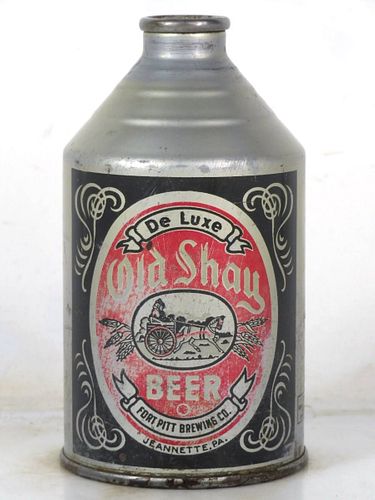 1951 Old Shay DeLuxe Beer 12oz 197-26 Crowntainer Pennsylvania Jeannette