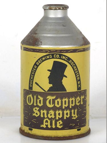 1940 Old Topper Snappy Ale 12oz 197-29 Crowntainer New York Rochester JD