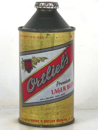 1956 Ortlieb's Lager Beer 12oz 178-24 High Profile Cone Top Pennsylvania Philadelphia