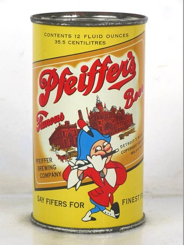 1953 Pfeiffer's Famous Beer 12oz 114-01.2 Flat Top Michigan Detroit