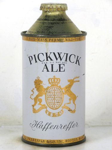 1948 Pickwick Ale 12oz 179-06 High Profile Cone Top Massachusetts Boston