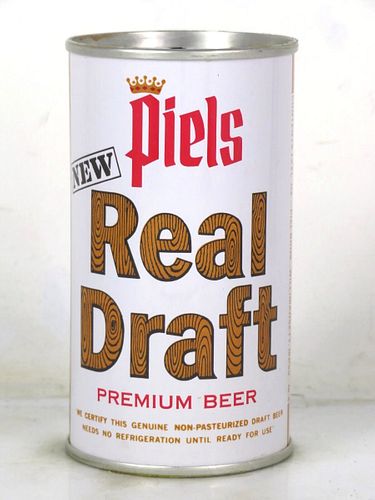 1966 Piels Real Draft Beer 12oz T109-02 Ring Top Massachusetts Willimansett