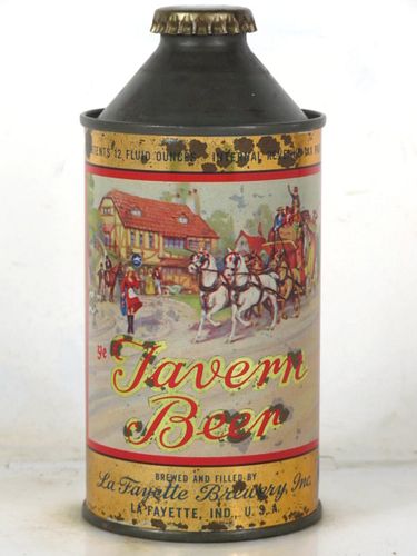 1948 Ye Tavern Beer 12oz 186-30 High Profile Cone Top Indiana Lafayette