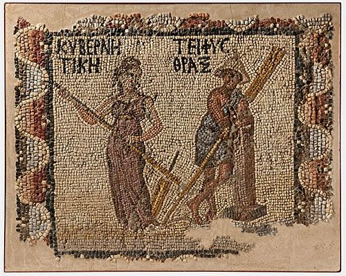 Roman Mosaic Panel with Tiphys, the Pilot of the Argo