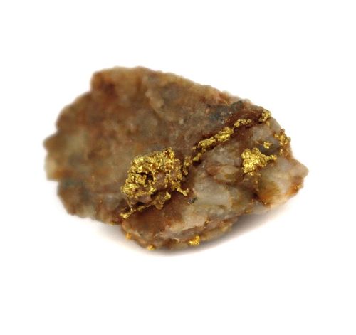 Quartz Stone with Gold Inclusion, 0.5" x 1" x 0.875" (M91963-1023-003)